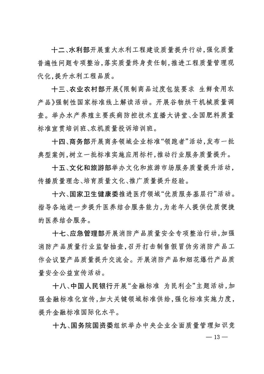 市場監(jiān)管總局等27個部門發(fā)布《關于開展2024年全國“質(zhì)量月”活動的通知》國市監(jiān)質(zhì)發(fā)〔2024〕74號
